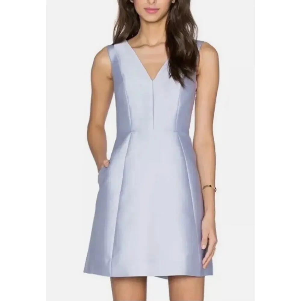 Kate Spade Open Back Bow Mini Dress In Morning Dawn (blue), Size 8